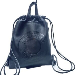 Mulberry Black oversized logo drawstring backpack/tote